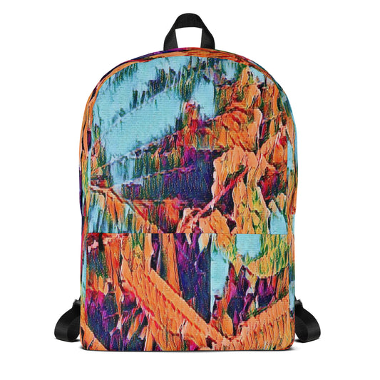 Backpack | Abstract Orange & Blue | by Bessan